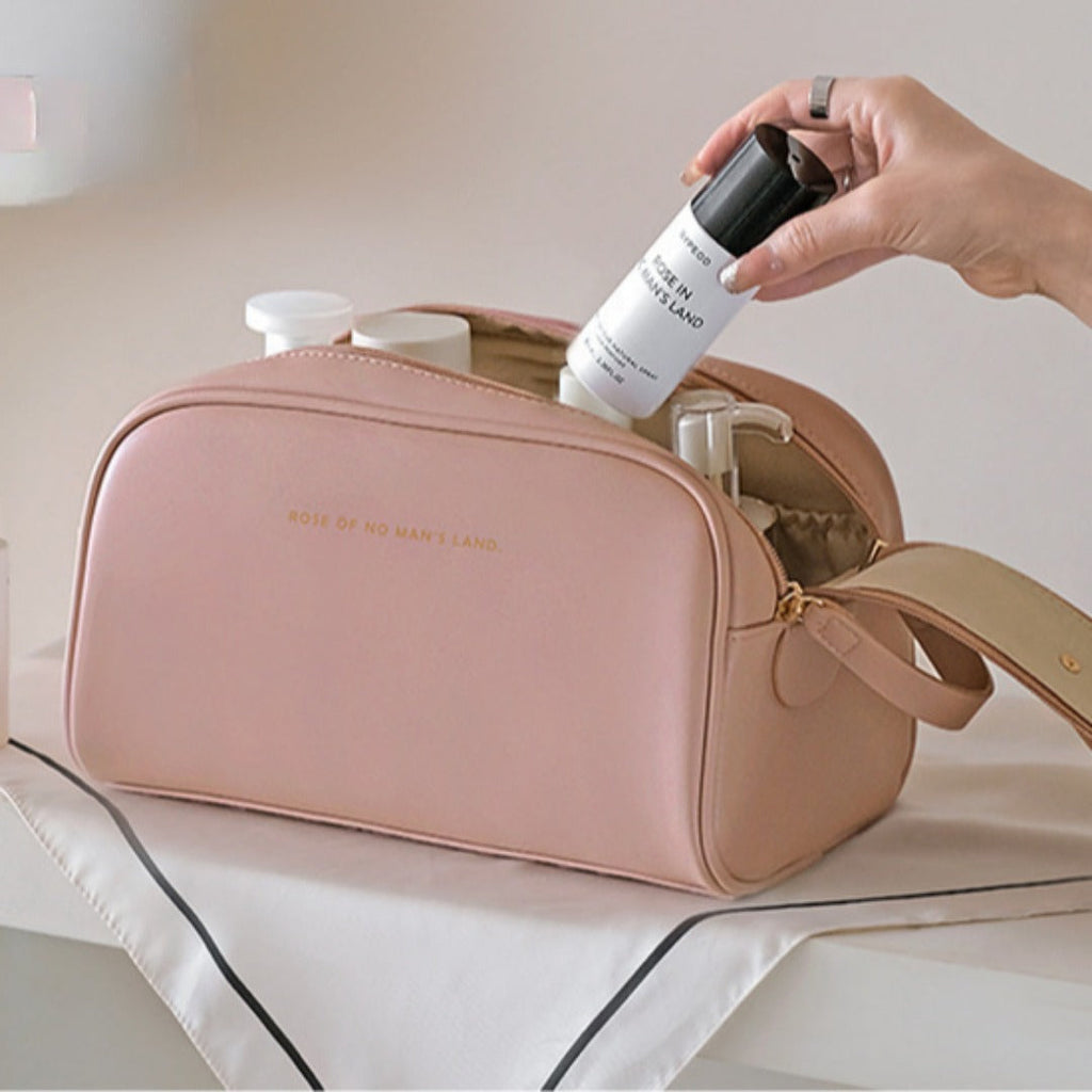 Waterproof Travel Makeup Bag – Large Capacity PU Cosmetic Organizer