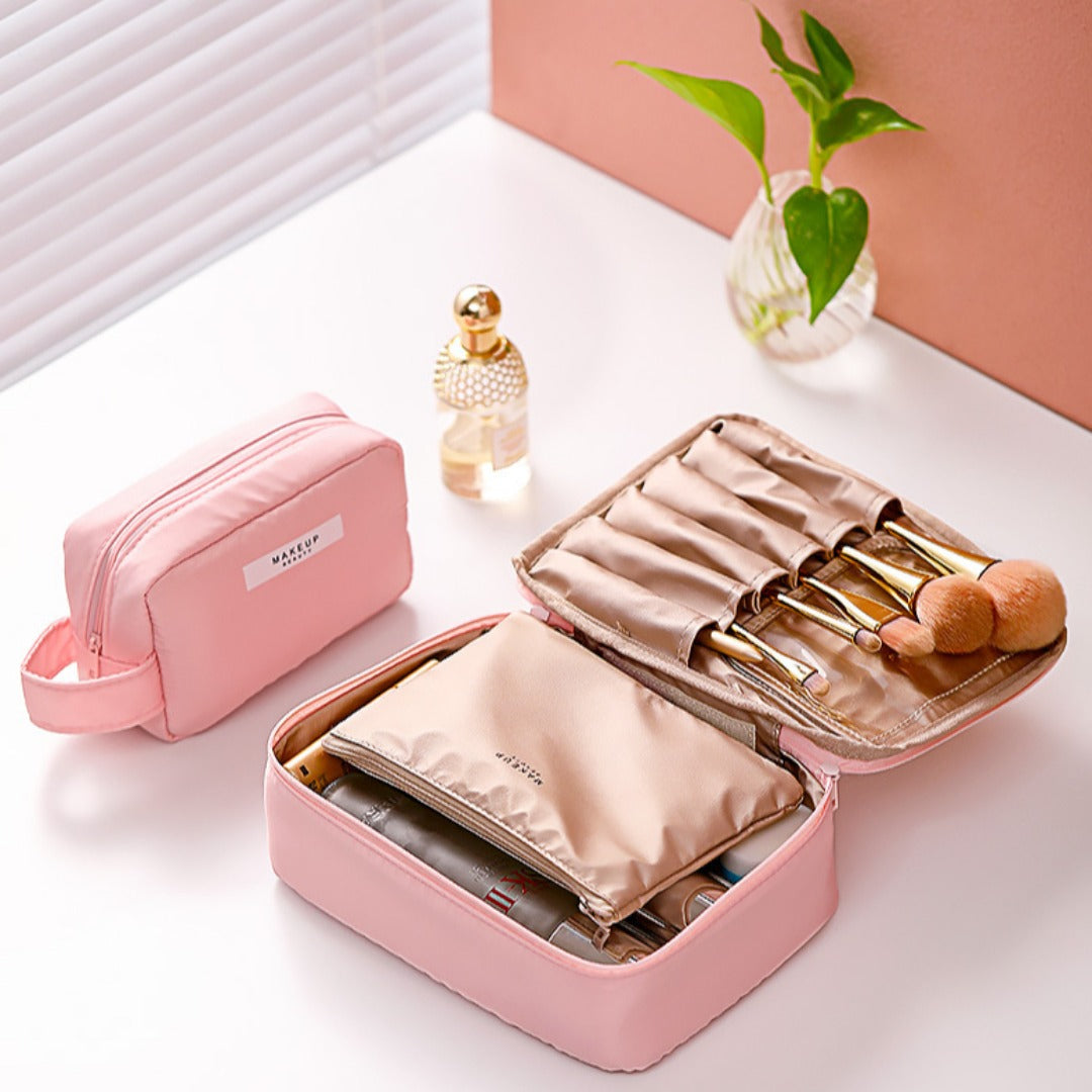 Portable Cosmetic Storage Bag – Large Waterproof Toiletry Bag with Compartments