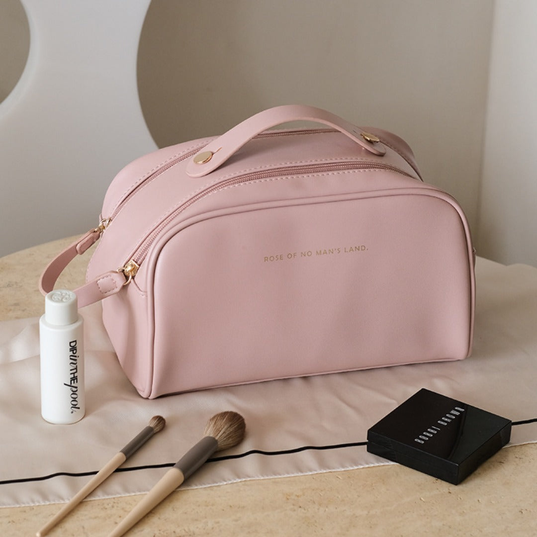 Waterproof Travel Makeup Bag – Large Capacity PU Cosmetic Organizer