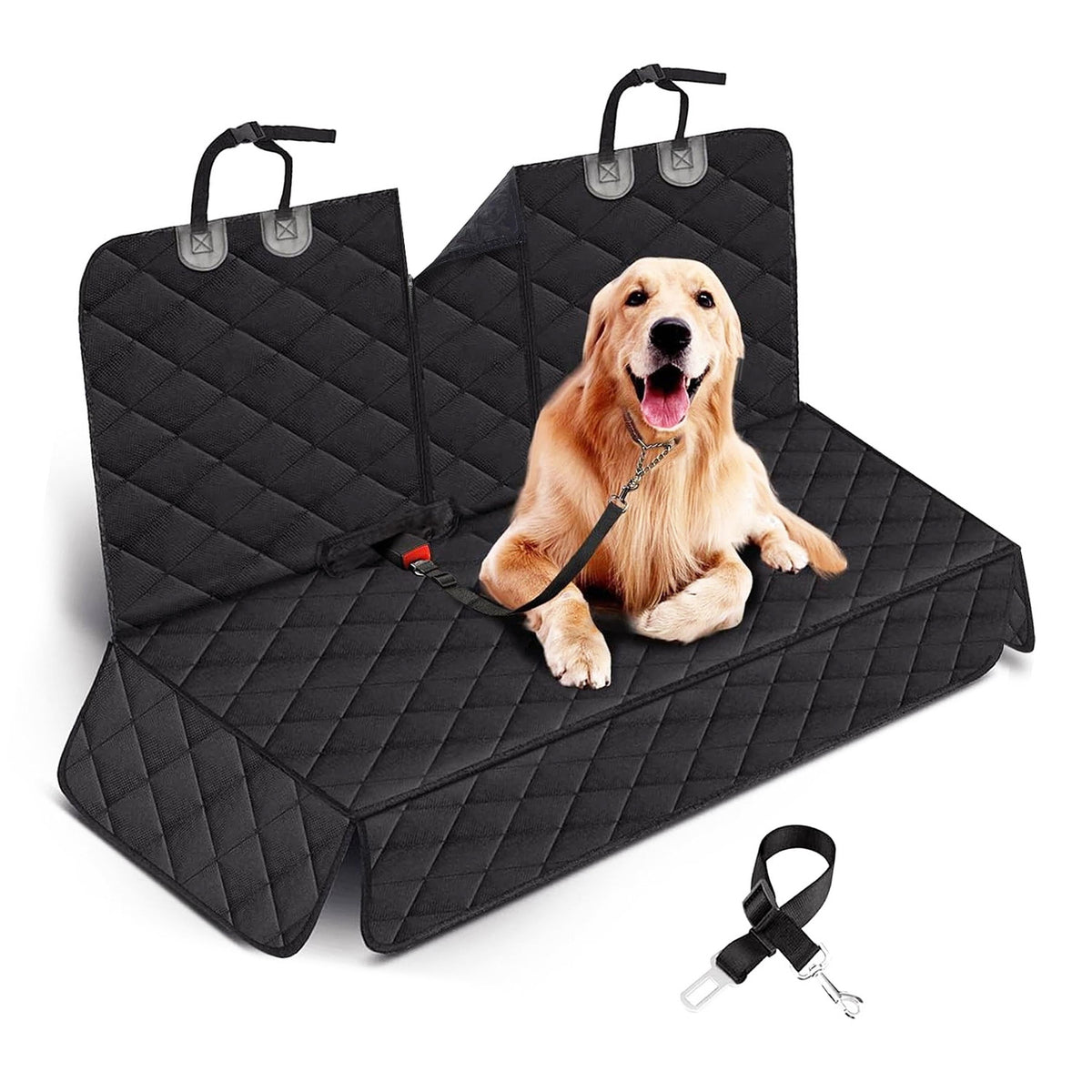 Dog Car Seat Cover – Waterproof, Scratchproof with Safety Seat Belt Included