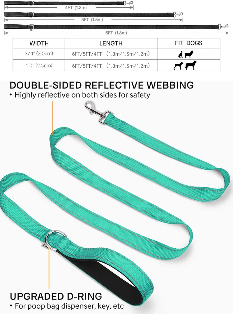 Night Reflection Dog Pet Towing Rope 1.2/1.5/1.8m Guard Rope Pet Walking Training Leash Cats Dogs Harness Collar Lead Strap