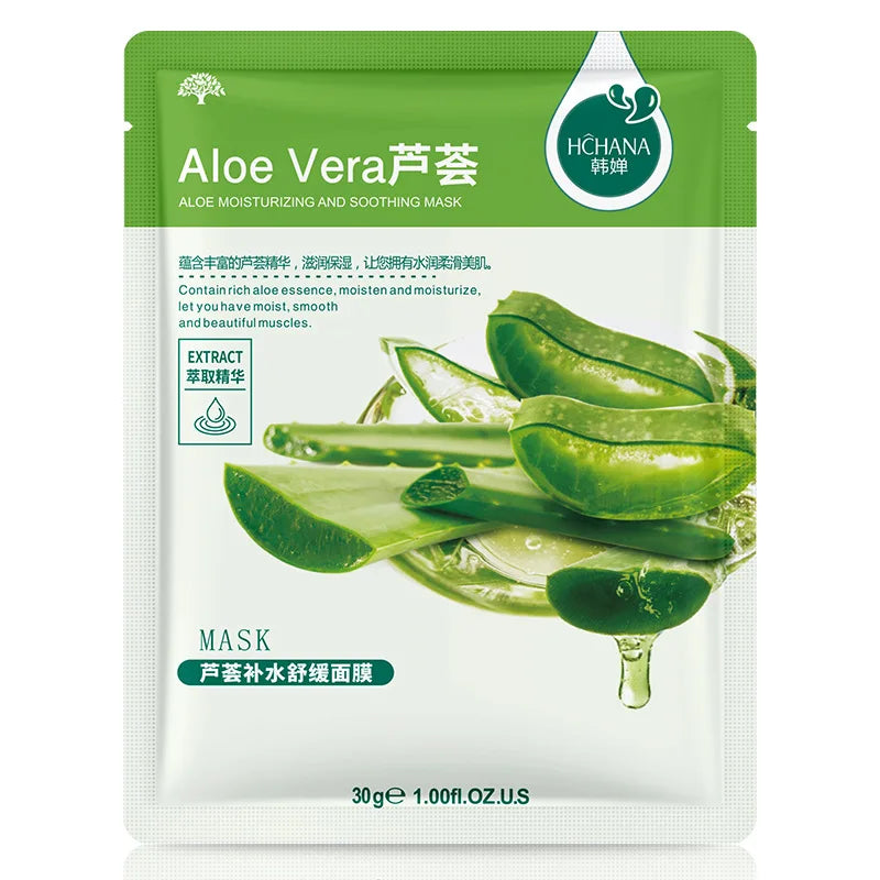 Korean Natural Plant Sheet Mask – Aloe & Fruit Anti-Aging 10pcs