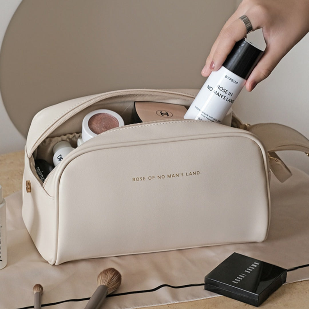 Waterproof Travel Makeup Bag – Large Capacity PU Cosmetic Organizer