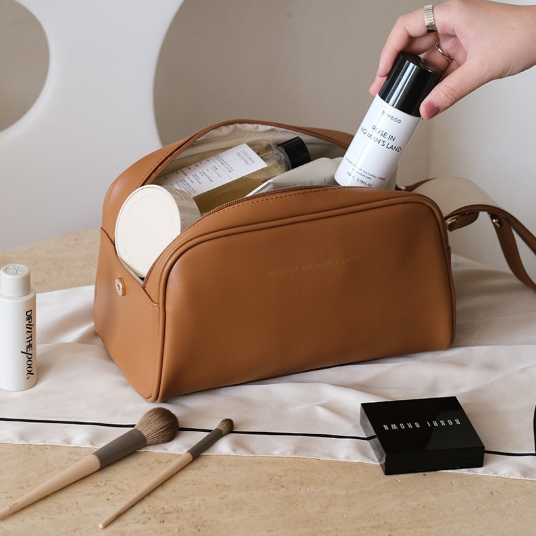 Waterproof Travel Makeup Bag – Large Capacity PU Cosmetic Organizer
