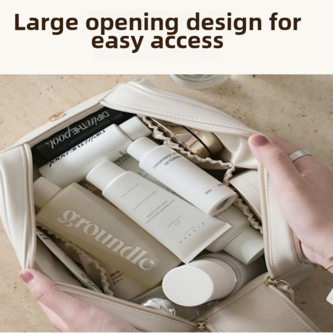 Waterproof Travel Makeup Bag – Large Capacity PU Cosmetic Organizer