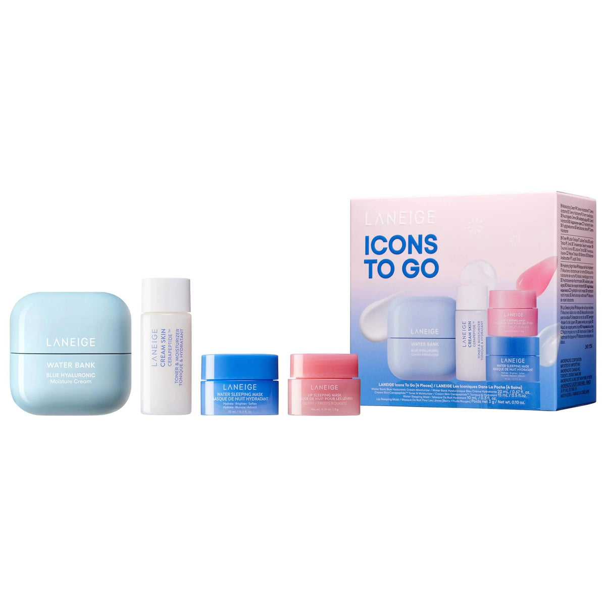 LANEIGE Icons To Go Skincare Set – Hydrating Korean Skincare for All Skin Types